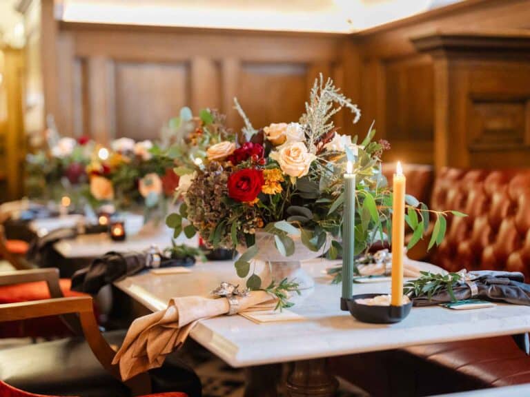 Cahernane Cellar Bar decorated table for event